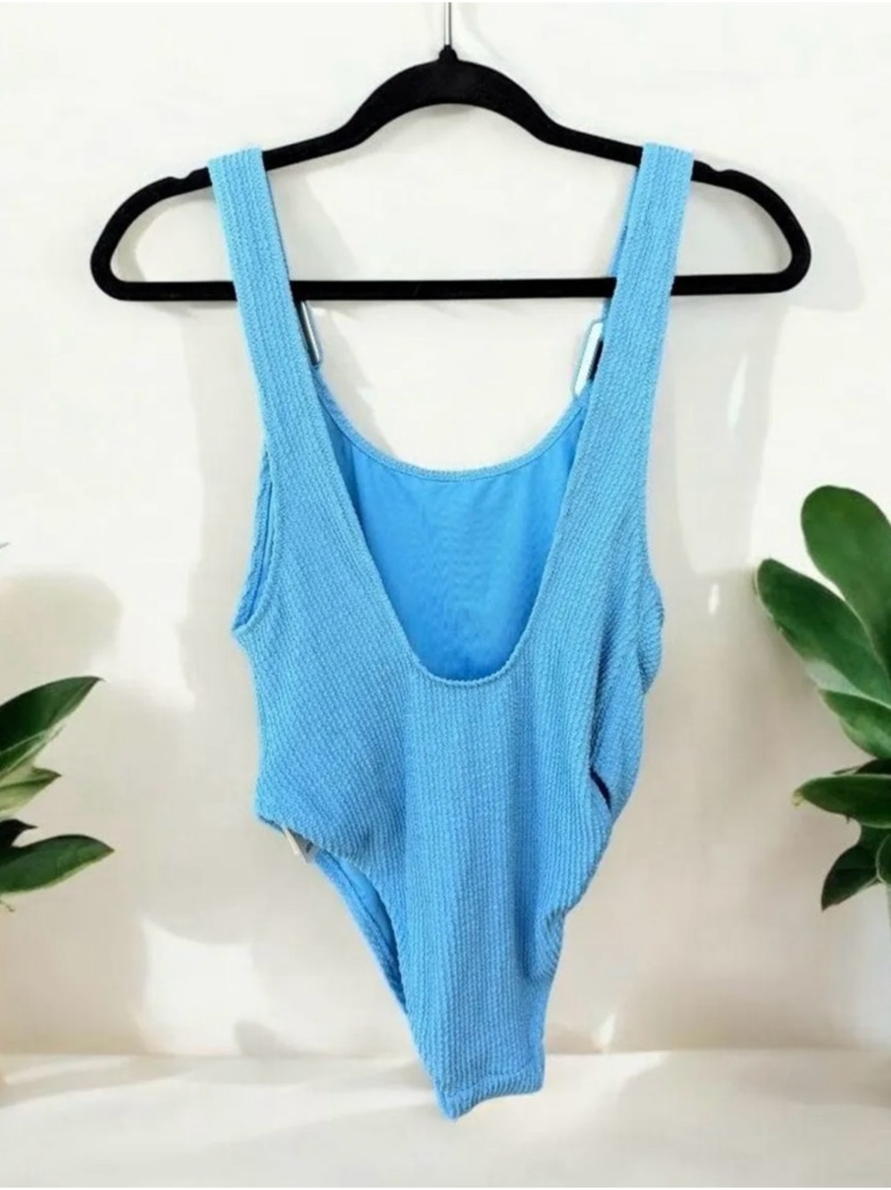 aerie Blue Textured One-Piece Swimsuit - Picture 2 of 2